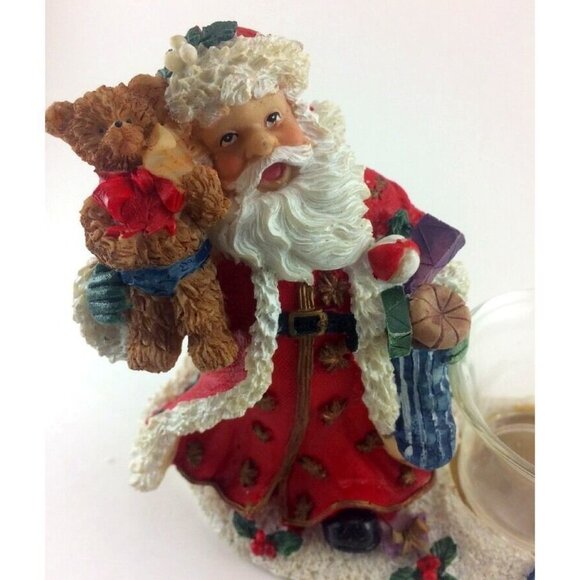 Holiday Collection Gifts Resin Santa Toys Teddy Candle Holder w/ Box VTG 5.5”x5” - Picture 10 of 11